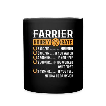 Lustige Hufschmied-Geschenke - Hufschmied-Stundensatz - Tasse einfarbig - Schwarz - Vorne