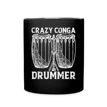 Crazy Conga Drummer - Joueur de Conga Musicien de Conga - Mug uni - noir - Devant