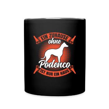 Ohne meinen Podenco spanischer Windhund - Tasse einfarbig - Schwarz - Vorne