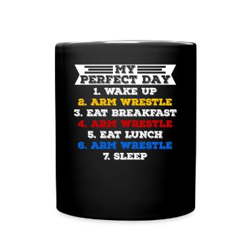 Arm wrestling arm wrestler - Full Colour Mug - black - Front