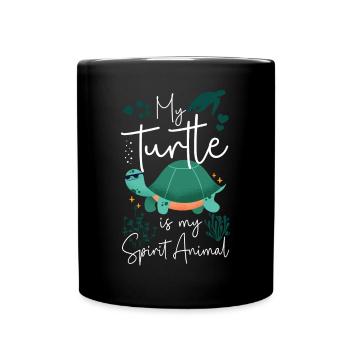 Sea Turtle Tortoise My Turtle Is - Full Colour Mug - black - Front