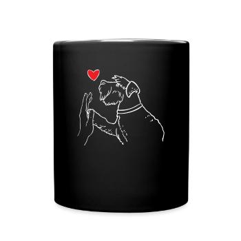 Miniature Schnauzer Heart Hand High Five - Tasse einfarbig - Schwarz - Vorne