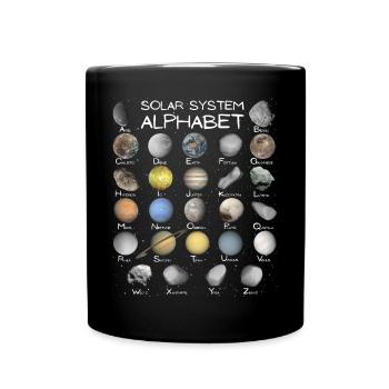 Sonnensystem ABC - Tasse einfarbig - Schwarz - Vorne