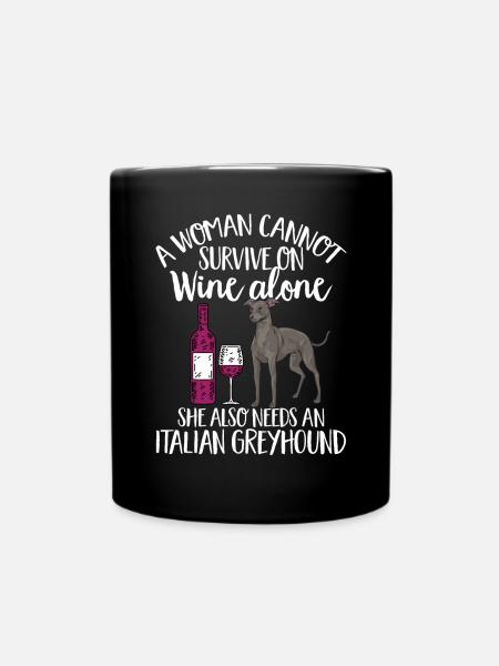 Italienischer Windspiel Windhund Hunde - Tasse einfarbig - Schwarz