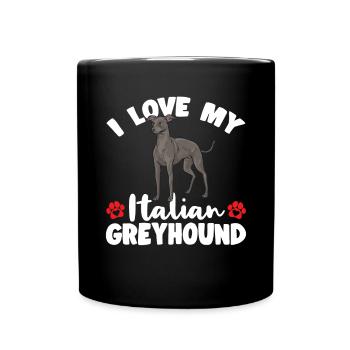 Lévrier italien Greyhound Chiens - Mug uni - noir - Devant