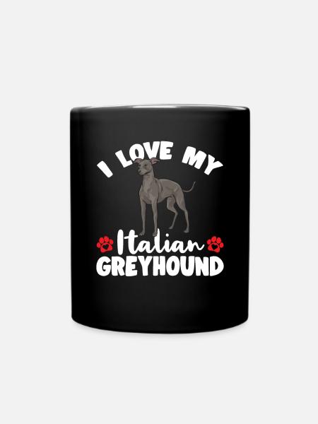 Italienischer Windspiel Windhund Hunde - Tasse einfarbig - Schwarz