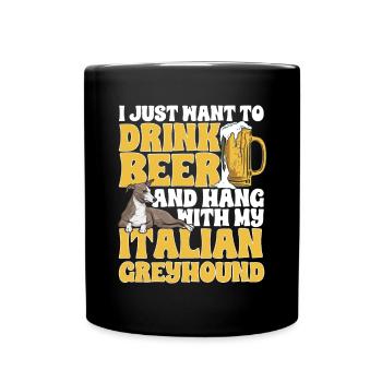 Italian Greyhound Greyhound Dogs - Full Colour Mug - black - Front