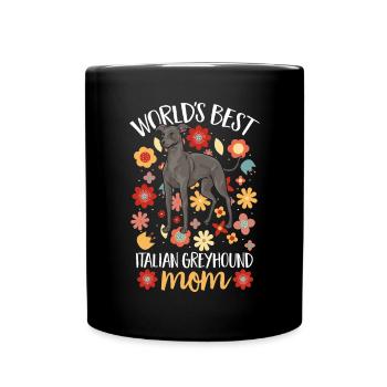 Italienischer Windspiel Windhund Hunde - Tasse einfarbig - Schwarz - Vorne