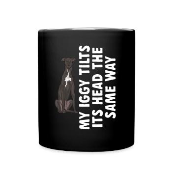 Italienischer Windspiel Windhund Hunde - Tasse einfarbig - Schwarz - Vorne