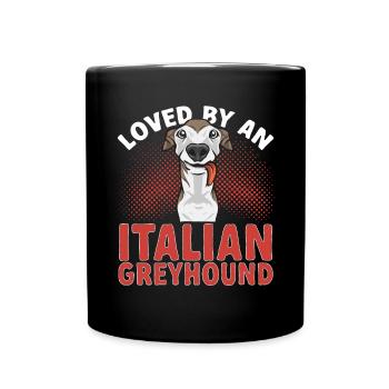 Italienischer Windspiel Windhund Hunde - Tasse einfarbig - Schwarz - Vorne