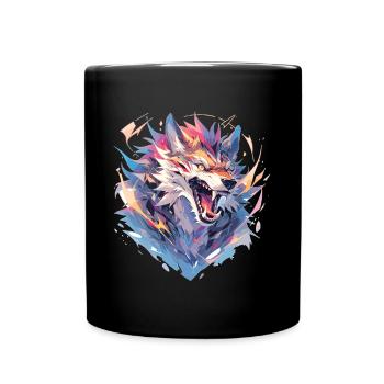 Polygone de loup - Mug uni - noir - Devant
