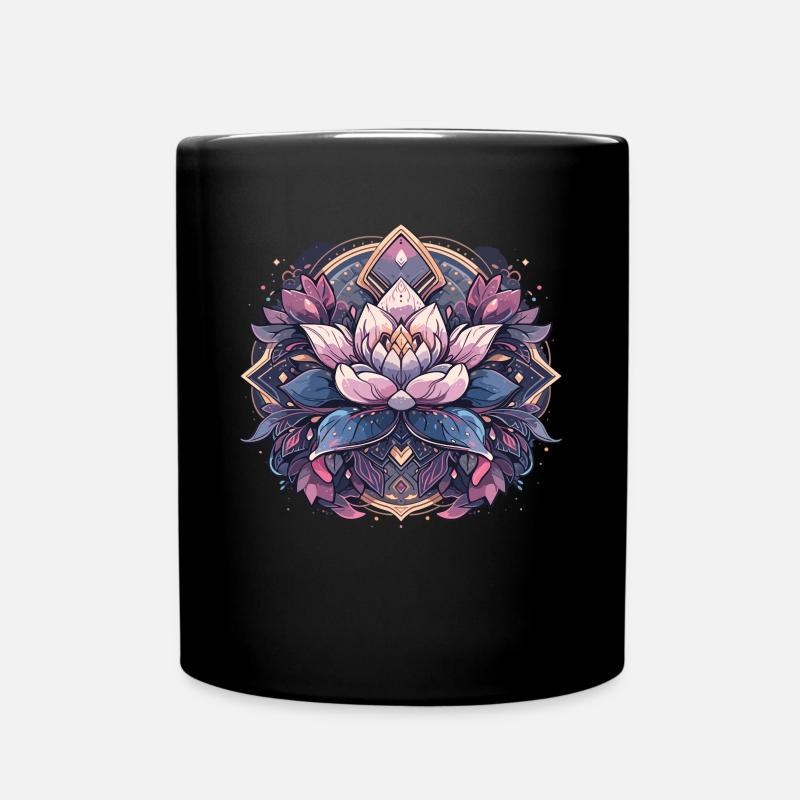 Lotusblume Meditation - Tasse einfarbig - Schwarz
