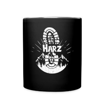 Harz Skifahren Berg Wandern im Harz - Tasse einfarbig - Schwarz - Vorne