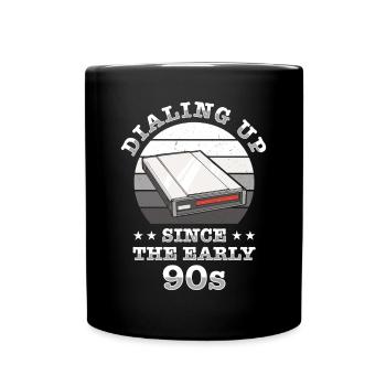 90er Nostalgie Retro 90er Einwahl Internet Vintage - Tasse einfarbig - Schwarz - Vorne