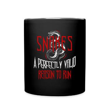 Ophidiophobia Fear of snakes Snake Boa - Full Colour Mug - black - Front