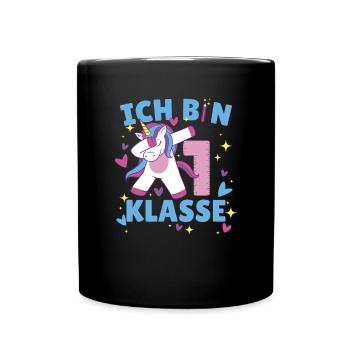 Grundschule Kindergarten Einschulung - Tasse einfarbig - Schwarz - Vorne