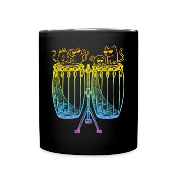 Conga avec chats Joueur de conga et amoureux des chats Conga D - Mug uni - noir - Devant