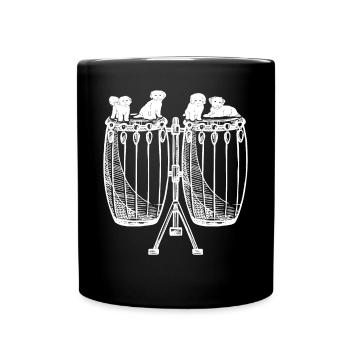 Conga With Dogs Conga Player Dogs Conga Drum Instr - Full Colour Mug - black - Front