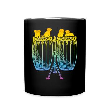 Conga avec chiens Joueur de conga et amoureux des chiens Congas - Mug uni - noir - Devant