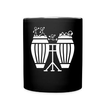 Stick Figure Conga Drums Funny Conga Player Conga - Full Colour Mug - black - Front