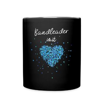 Bandleader mit Herz Leadsänger Rockband Musiker - Tasse einfarbig - Schwarz - Vorne