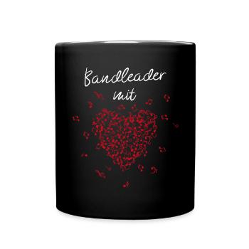 Bandleader mit Herz Leadsänger Bandmanager Musiker - Tasse einfarbig - Schwarz - Vorne