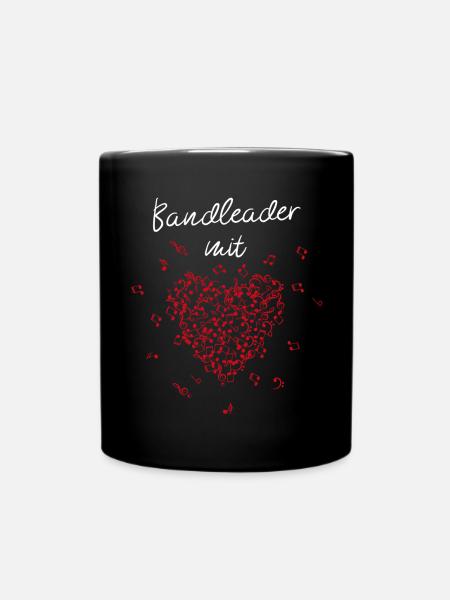 Bandleader mit Herz Leadsänger Bandmanager Musiker - Tasse einfarbig - Schwarz
