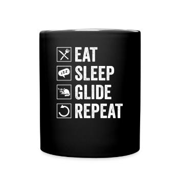 Eat Sleep Glide Sugar Glider Besitzer Sugar - Tasse einfarbig - Schwarz - Vorne