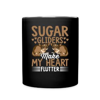 Sugar Gliders Herzflattern Sugar Glider Besitzer - Tasse einfarbig - Schwarz - Vorne