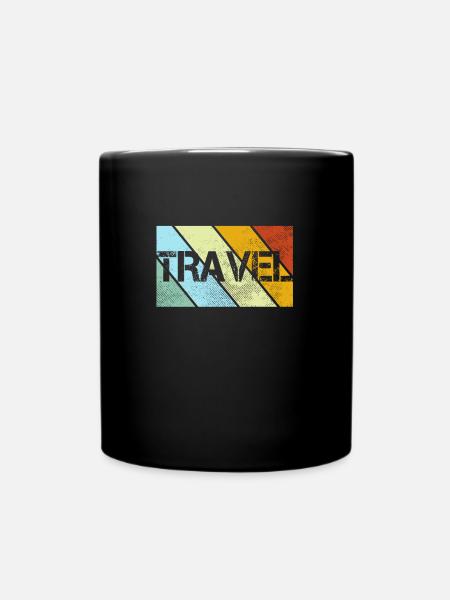 Reisen Retro - Tasse einfarbig - Schwarz