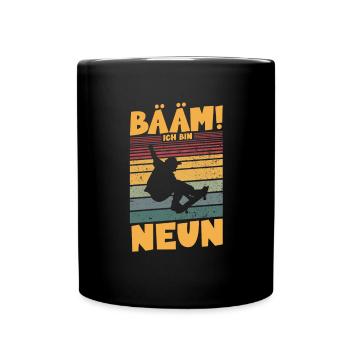 Bääm! Ich bin 9 - Tasse einfarbig - Schwarz - Vorne