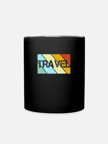 Reisen Retro - Tasse einfarbig - Schwarz