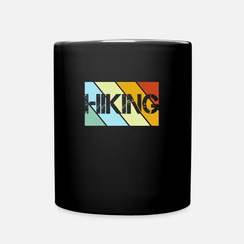 Wandern Retro - Tasse einfarbig - Schwarz