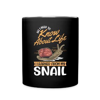 Schnecke Geschenk Weinbergschnecke - Tasse einfarbig - Schwarz - Vorne