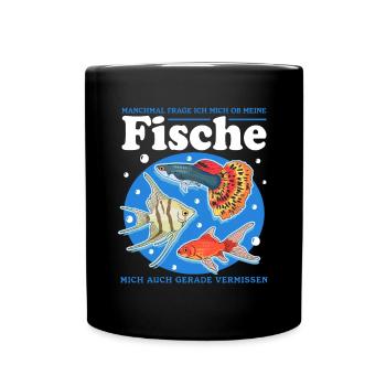 Aquarium Aquarianer Aquaristik Zierfisch Geschenk - Tasse einfarbig - Schwarz - Vorne