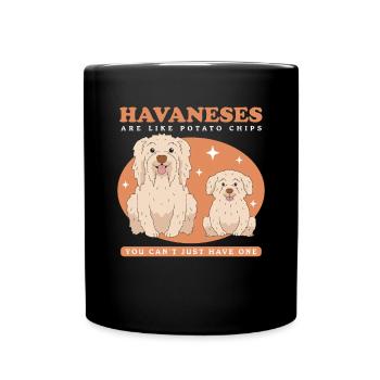 Havaneser Hunde Hundebesitzer Geschenk - Tasse einfarbig - Schwarz - Vorne
