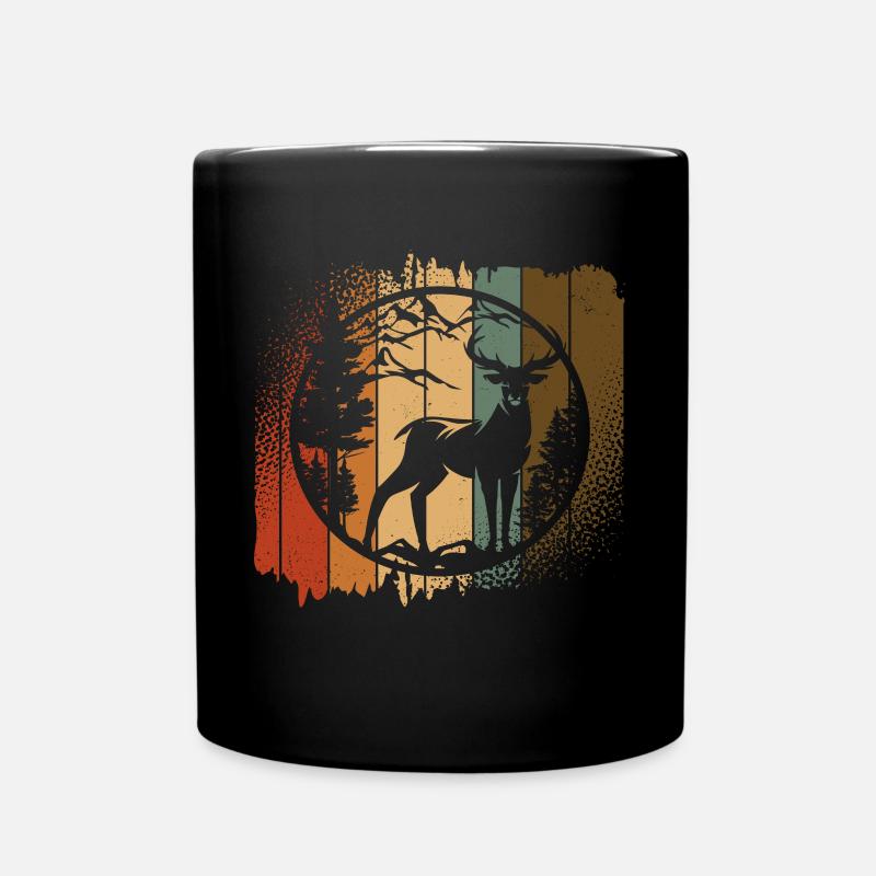 Hirsch Berge Wildnis - Tasse einfarbig - Schwarz