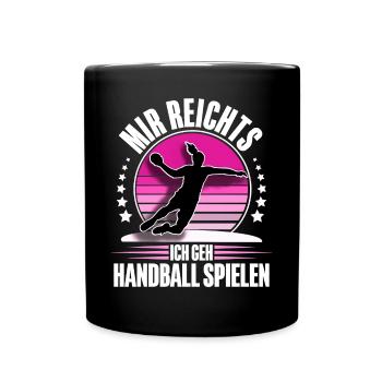 Handball Handballerin - Tasse einfarbig - Schwarz - Vorne