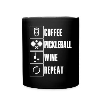 Café Pickleball Vin Ripeat Dicton pour cornichon - Mug uni - noir - Devant