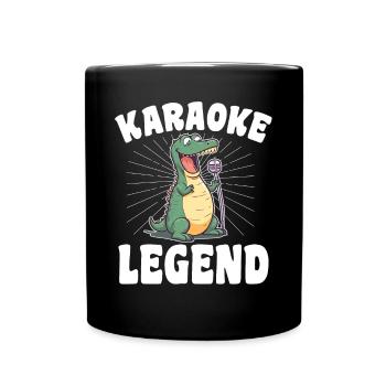 Un chanteur de karaoké dit une légende du karaoké au crocodile - Mug uni - noir - Devant