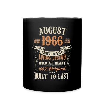 August 1966 Geburtstagsgeschenk - Tasse einfarbig - Schwarz - Vorne