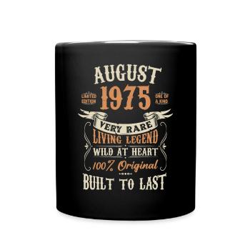 August 1975 Geburtstagsgeschenk - Tasse einfarbig - Schwarz - Vorne