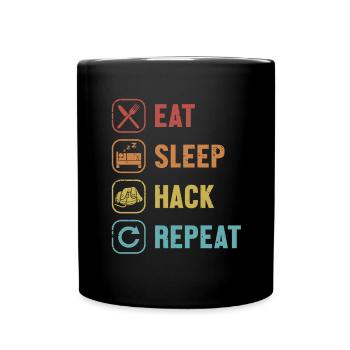 Manger Sommeil Hack Répéter Phishing Renifleur Chapeau Gris - Mug uni - noir - Devant