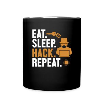 Manger Sleep Hack Répéter l’hameçonnage d’ingénierie sociale - Mug uni - noir - Devant