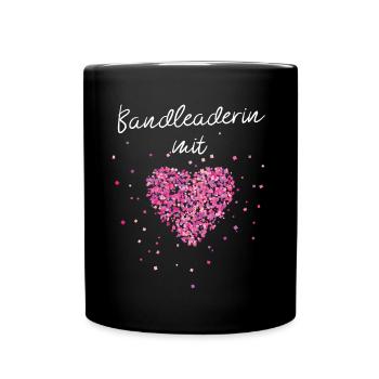 Bandleaderin mit Herz Managerin Musikgruppe Band - Tasse einfarbig - Schwarz - Vorne