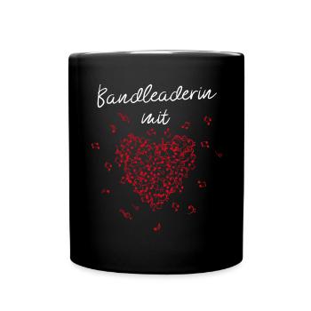 Bandleaderin mit Herz Band Musikgruppe Musikverein - Tasse einfarbig - Schwarz - Vorne