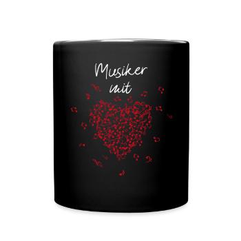 Musiker mit Herz Musik Orchester Chor Dirigent - Tasse einfarbig - Schwarz - Vorne