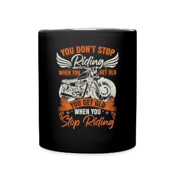 Biker-Motorrad-Radtour - Tasse einfarbig - Schwarz - Vorne