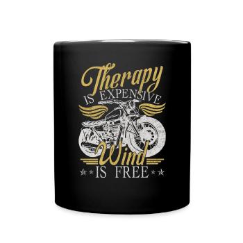 Motorrad Lustiger Humor Biker - Tasse einfarbig - Schwarz - Vorne
