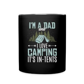 Papa Tente Camping Joke Drôle Papa Jogue - Mug uni - noir - Devant